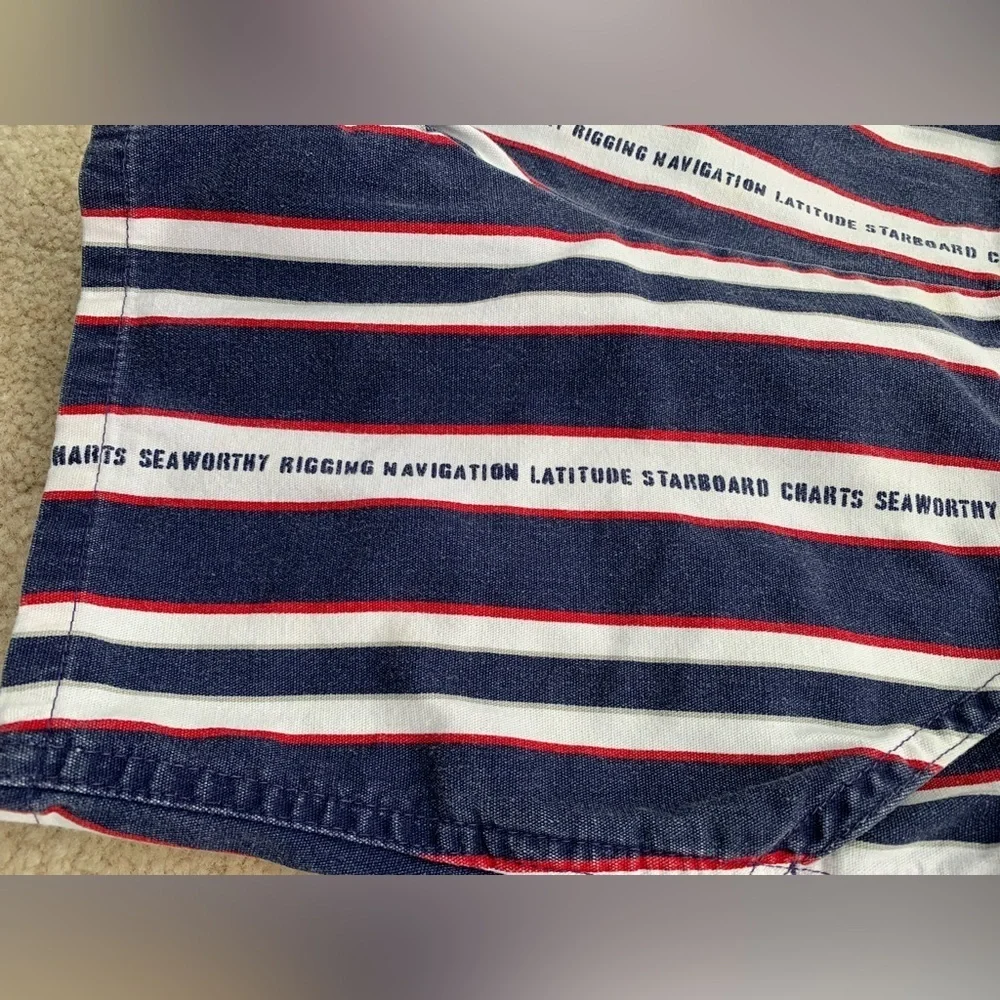 Vintage Oshkosh Size 2T Nautical Print Shortalls